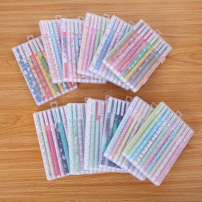 China 10 Pcs Normal/Cute Colored Pen Set Cartoon Gel Ink Rollerball Fine Point Pens Multi Colored Box Gel Ink Pens For School Student for sale