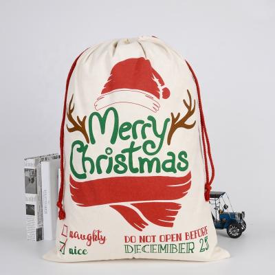 China Wholesale Eco-Friendly Santa Sack Extra Large Cotton Santa Tie Closure Drawstring Bag For Christmas Gifts Stocking Stuffers Gift for sale