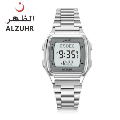 China Fashion men's prayer time double time automatic alarm sale qibla direction ALZUHR302 classic islamic language azan dual watch hot sale for sale