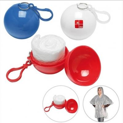 China Disposable Rain Poncho In Baseball Shape Single Person Waterproof Clothing Raincoat Ball Case for sale