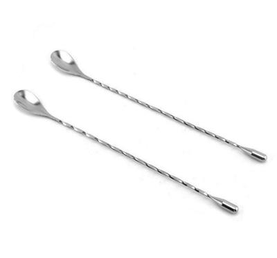 China Cocktail Spoon Stainless Steel Cocktail Bar Spoon Feature Sustainable Mixing Bar Tools Type Bar Spoons for sale