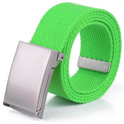 China Cheap Cotton Canvas Fabric Metal Buckle Waist Fashion Belt for sale