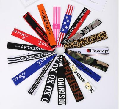 China Sport Customized Logo Jacquard Yoga Elastic Hairband Sports Headband for sale