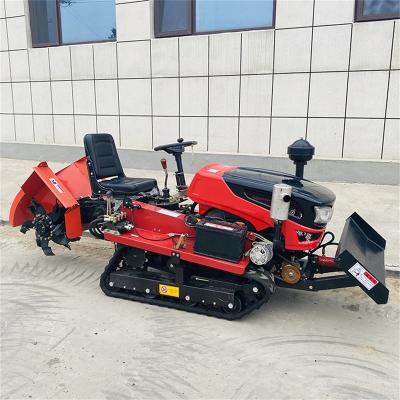 China Construction Material Shops Multifunctional Rotary Tractor Tiller Subsoiler Straw Seeder Crawler Diverting Machine for sale