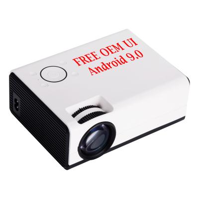 China Throw Mini Projector P8 DLP 1080p Smart Android Wifi BT Quad Core Mobile Phone Projector for Home Theater/Outdoor Short/Meeting for sale