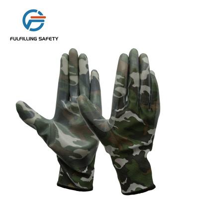 China Wholesale Anti-slip 13G Colored Nitrile Printed Polyester Coating Clear Colored Nitrile Gloves Smooth Finish Cheap Work Gloves for sale