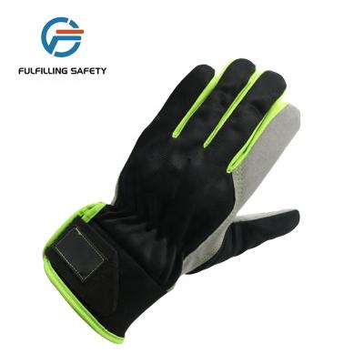 China Gray Fabric Super General Welding Motorcycle Men's Leather Work Glove for sale