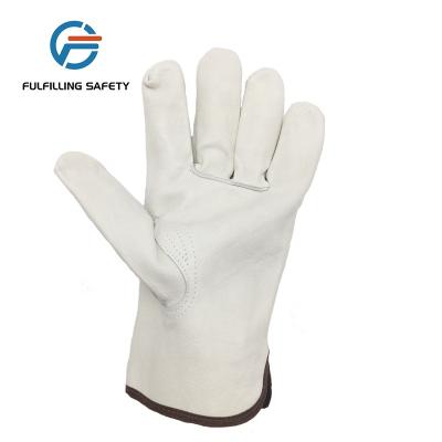 China White General Winter Cowhide Grain Split Leather Warm Welding Gloves Working Glove for sale