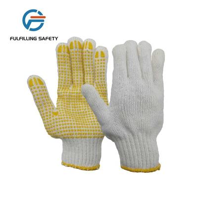 China 10 Anti-Slip Gauge Winter Knit Cotton Lined Car Wash Hand One-Sided Rubber Dotted Cleaning Gloves for sale