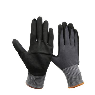 China Protect hands from chemical materials such as 15 gauge long sleeve acid nylon spandex shell long sleeve nitrile coating occupational safety hand glove for sale