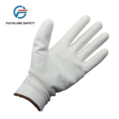 China New Comfortable Fit Superior Dexterity Palm Fitted White PU Coated Work for sale