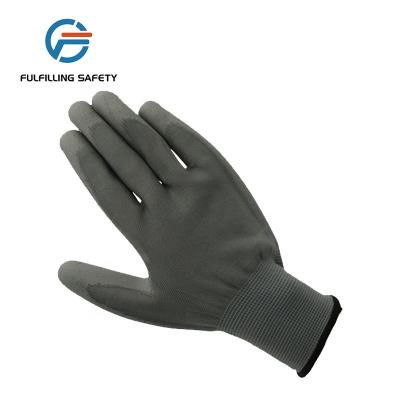 China / industry best price work safety polyurethane palm fit coat resistant esd coating anti cut resistant pu coated gloves for sale