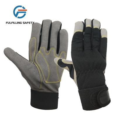 China Custom Synthetic Leather Palm Factory Anti-smash Winter Safety Mechanical Protective Gloves for sale