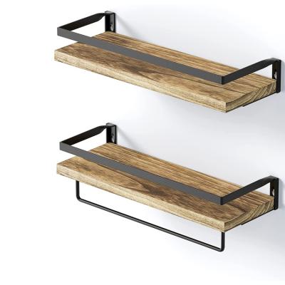 China 2 Sets Handmade Floating Shelves, Wooden Furniture Living Room Kitchen Bathroom Wall Rack Garden Shelving for sale