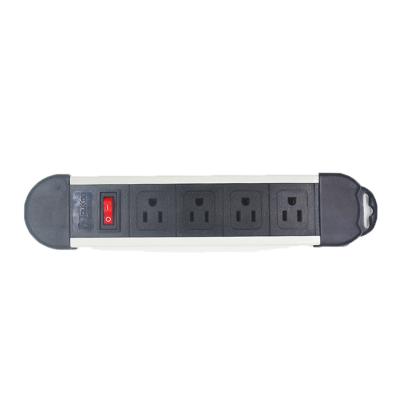 China Residential / Multi-Purpose Main Outlet 4 Outlet American Extension Switch Double Cutout Power Strip With Overload Protection for sale