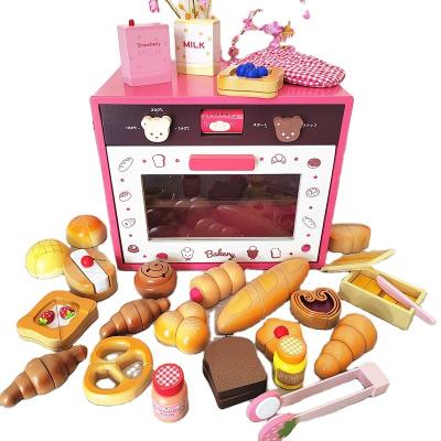 China New Environmental Material Cutter Wooden Toaster Oven For Children Play Home Microwave Oven Toaster Japanese Kitchen Toy Baby Gift for sale