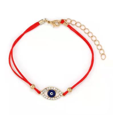 China Newly Fatima Hamsa Ethnic Bracelet Braided European Wholesale Cross Bracelet Devil Bracelet Red String Eye for sale