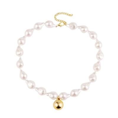 China 2021 New Fashion Wholesale Environmentally Friendly Simple Pearl Necklace Jewelry For Women Accessories Short Chain Jewelry for sale