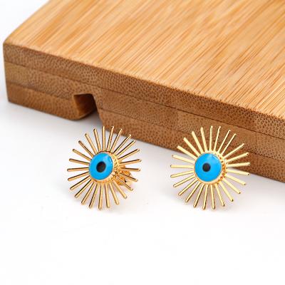 China BOHEMIA European and American personality devil eye earrings blue eyes earrings Amazon punk jewelry for sale