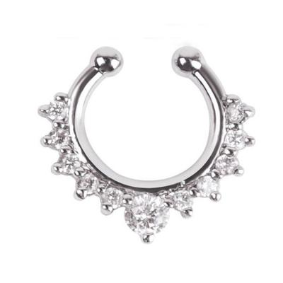 China Trendy Wholesale Cheap Fashion Indian Nose Ring Clip On Circle Nose Rings Alloy Gold Women Silver Plated Men for sale