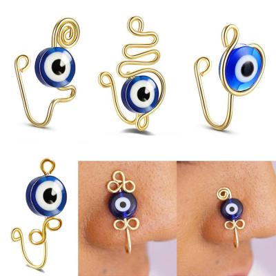 China 2021 FASHIONABLE hot sale from Amazon Europe and American nose ring clip on cuff nose ring designer devil eye nose ring for sale