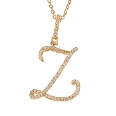 China Hot FASHIONABLE Necklace Letter Gold Zircon Necklace With Hops Pendant Letter Hip Pendant Necklace Iced Out for sale