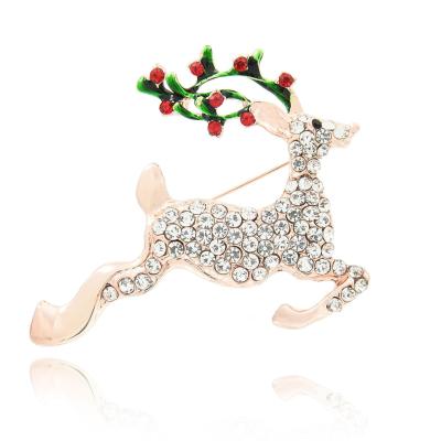 China ALLOY Christmas Brooch Lovely Santa Oil Drop Badge Accessories Reindeer Brooches For Men Christmas Brooches And Pins for sale