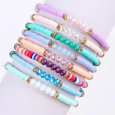 China High-grade European and American style polymer bracelet colored ceramic bracelet handmade Bohemian beaded bracelet for sale