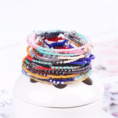 China Wholesale High Quality New Handwoven Bead Bracelet Boho Multi Layer Beaded Bracelet Beads Bracelets 2021 for sale