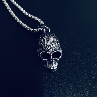 China Cool Hiphop Titanium Steel Square Necklace Bead Stainless Steel Hiphop Necklace Alloy Sweater Chain Necklace for sale