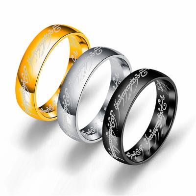 China Environmentally Friendly Titanium Steel Couples Ring Europe And American Lovers Rings Couples Stainless Steel Jewelry Wedding Rings for sale