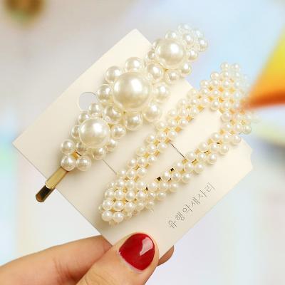 China 2pcs/set Imitation Pearl Full Pearl Ladies Elegant Hair ClipAccessories Hair Clips Decoration for sale