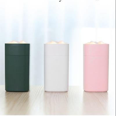 China Snow Mountain Shape With Light Simplistic Design Car Mini Air Humidifer Aroma Portable USB Desktop Myteck Night Light Car USB Diffuser With Light Battery for sale