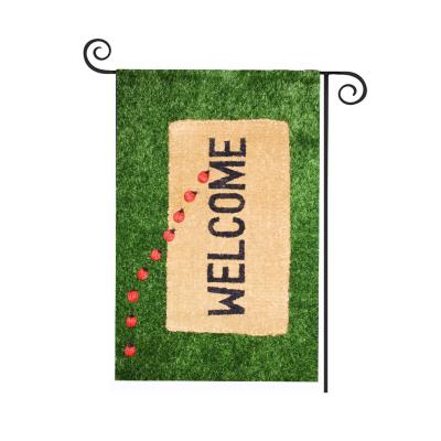 China Custom DESIGN Canvas Banner Garden Flag 45x30cm Double Sided Decorative Party Banner for sale