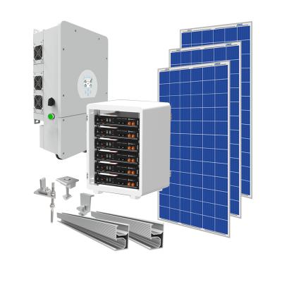 China Home 3.7KW 5KW 10KW Solar System On Grid And Off Grid Hybrid Home Power With Battery Storage for sale