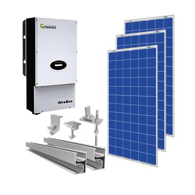 China 9kw home on grid solar power kit for farm, 120v grid tie solar system for USA for sale