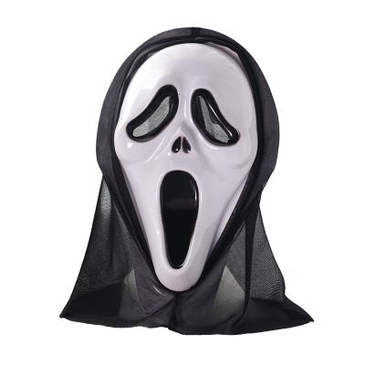 China Festival Celebration Halloween Scary Horror Mask With Headscarf Cosplay Masks Face Scream Funny Mask for sale