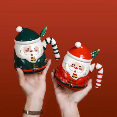 China Sustainable Christmas Gift Ceramic Mug Custom Logo Send Customers To Send Friends New Year Santa Gifts for sale