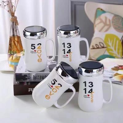 China Viable Custom Cartoon Ceramic Mug 14oz Breakfast Milk Coffee Mug Send To Customers for sale