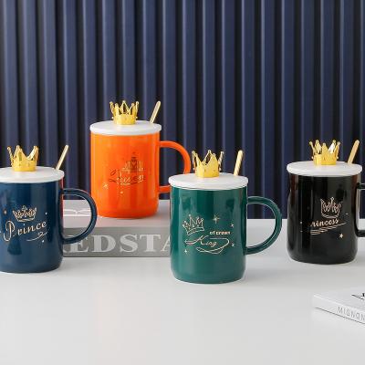 China Wholesale Nordic Viable Crown Ceramic Mug Black Coffee Milk Coffee Milk Valentine's Day Gifts Can Be Customized Logo for sale