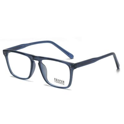 China Full-rim Vintage Rectangle Glass Transparent Frames For Wen Prescription Optical Lens Eyewear Eyeglasses Acetate Temple TR90 Monocle for sale