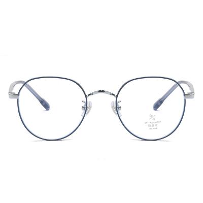 China Fashionable Classic Optical Frame Round Eyewear Metal Glasses Anti Blue Light Optical Glasses Eye Glasses For Unisex Acetate Prescription Glasses for sale