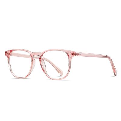 China Square Pink Glasses Eyeglasses Anti Eyewear Transparent Square Glasses Blue Blocking Optical Unisex Computer Frames TR 90 for sale