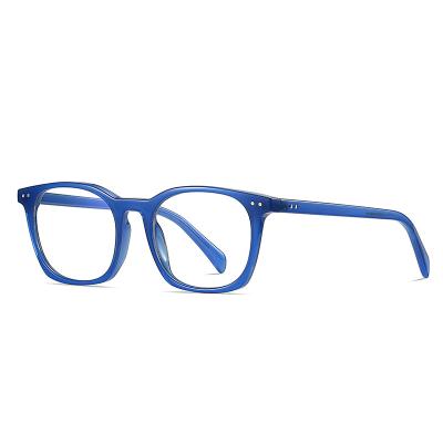 China The cheap blue blocking rivet eyeglasses prescription eyeglasses optical glasses glass transparent rectangle eyeglasses TR 90 for sale