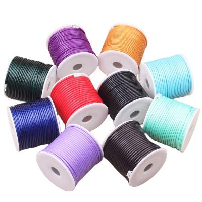 China High Tenacity Customized   3mm Waxed Polyester Cord Thread Beading String For Bracelet Necklace Jewelry Diy Craft Making Macrame Supplies for sale