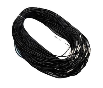 China Jewelry Making Simple Black Braided Flax 3mm Wax Rope Cord Necklace Mens Chain Necklace Fashion for sale