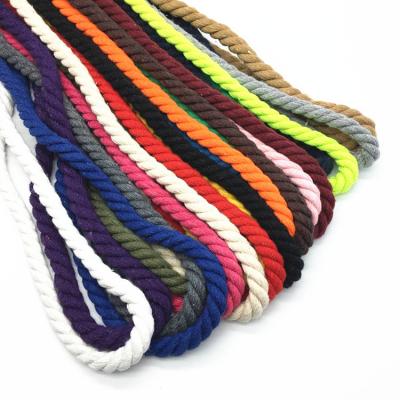 China Wall Hanging Plant Hangers Crafts Pet Toys Wholesale 8mm Colorful 3-strand Twisted Cord Cotton Rope Macrame Cord for Wall Hanging Plant Hangers Crafts Pet Toys for sale