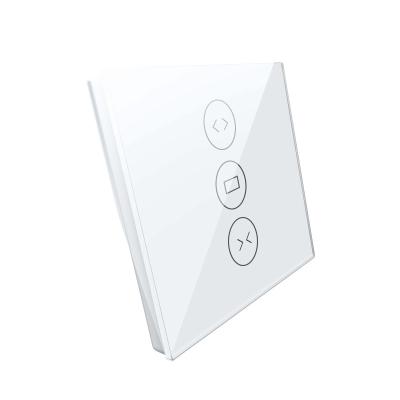 China Tempered Glass Panel+PC Tuya EU Tempered Glass Wifi Switches Smart Home Zigbee Smart Home Curtain Shutter Roller Remote Control Switch for sale