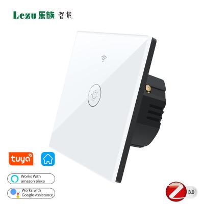 China EU UK 1Gang Multi-Purpose Single-Fire Zero-Fire WiFi Touch Screen Tuya APP Universal WiFi Smart Wall Switch for sale