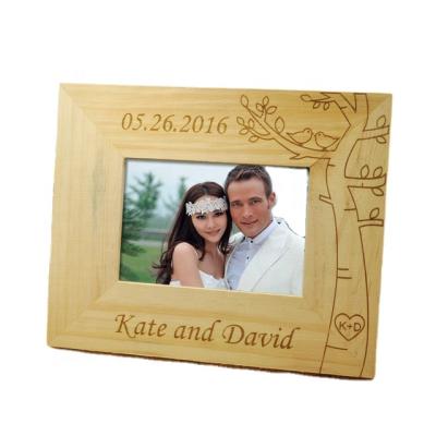 China Home Decoration Wholesale Customized Laser Engraving Home Decorative Wooden Photo Frame for sale